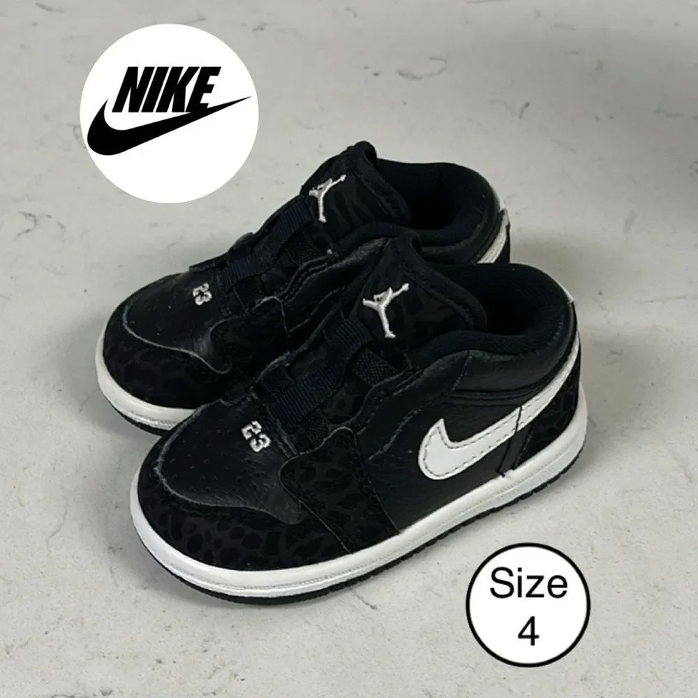 Air Jordan J Man Slip-On For Boys Black Elephant Print 364704-011 Size 4C